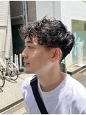 メンズ × 天然パーマ