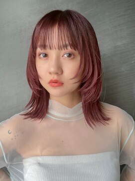 ガーデンヨコハマ(GARDEN YOKOHAMA) ミディアム　顔周りレイヤー　ダークレッド　ローズブラウン