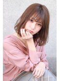 ロブディロブヘアワンカールワンカールボブこなれミディ前髪