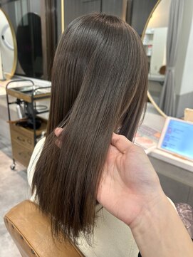 カノエ 福岡香椎店(canoe) オリーブグレージュ　ストレート　髪質改善トリートメント　艶髪