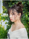 無造作お団子ヘア