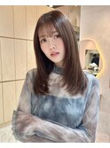 □ 韓国大宮顔周りレイヤーカットハッシュカット透明感カラー