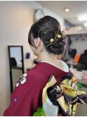 成人式 振袖の着付けとヘアーアップ