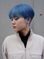ピークアブー 原宿ハラカド(PEEK-A-BOO) ブルーカラー/青髪/ハイトーンショート/刈り上げ女子/ハイトーン