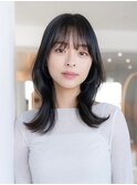 韓国レイヤー顔周りカット透明感カラー髪質改善艶髪シースルー