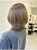 ブリーチなしダブルカラーで寒色ベージュ
