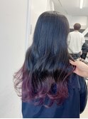 【ALIVE吉祥寺】黒髪ラベンダーピンクグラデーションカラー小顔
