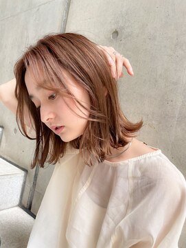 シア(sia) 外ハネベージュボブ/ダブルカラー心斎橋南船場髪質改善20代30代