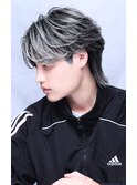 大人かっこいいシルバーグレーバレイヤージュセンターパート