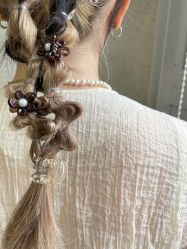 ヘアーブレイス(hair brace) 千葉駅/着物ヘア/大人ガーリー/ダークアッシュ/似合わせカット