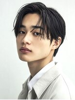 フレイムスヒュー 高崎店(FRAMES HUE)&nbsp;韓国風黒髪人気ツーブロックセンターパートパーマ