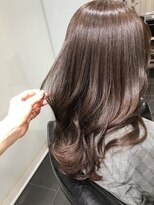 ブリーチなしカラーラベンダーベージュメルティカラーくびれヘア