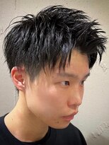 ビンゴ(BINGO)&nbsp;ba314ニュアンスカラー短髪刈り上げアップバング束感バーバー