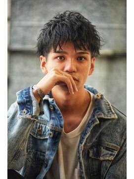 クレスト 草津店(CREST) マッシュツーブロックメンズパーママッシュウルフメンズカット