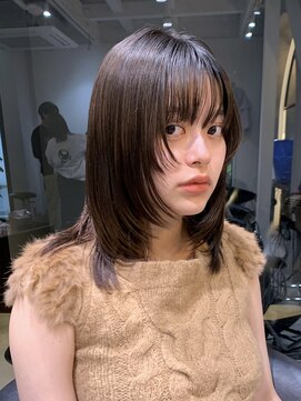 ロンドエニカ 大宮(Lond enika) 前髪パーマアッシュカラーレイヤーロンググレーベージュ[大宮]