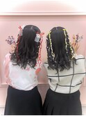 ライブ前ヘアメ☆三つあみハーフツイン