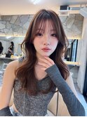 韓国ヘアーハッシュカットレイヤーカットグレージュブリーチ無し