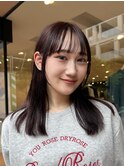 フェイスレイヤー顔まわりカットボルドーカラーブリーチなし