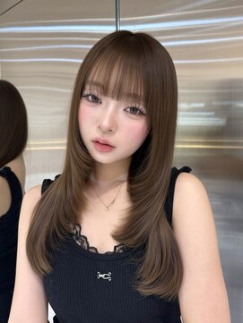 ルームバイシー 新宿(Loom. by Sea) □オリーブグレー×小顔[ココアベージュ/黒髪/くらげヘアー]