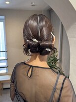 ユヌ(Une) 結婚式参列お呼ばれヘアセット/ボブツイン団子/ヘアアレンジ