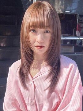ラミエバイメルト 下北沢(lamie by melt) ミルクティーベージュハッシュカットロングレイヤー顔周り下北沢