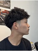 メンズカットテーパーフェード海外風フリンジカット