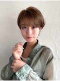 コンパクトショートボブ×ハニーベージュ