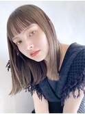 ストレートロブスタイル_フェザーバングマッシュショート_8506