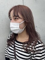 アチーブリス(achieve Liss)&nbsp;ピンクベージュ暖色系 ウェーブロング うざバング