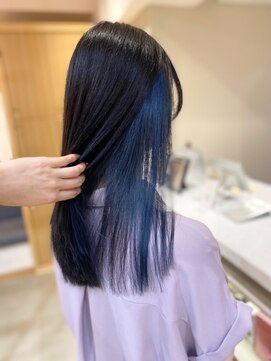 スムーク(smuk) 【smuk/スムーク】切りっぱなし/インナーカラー/ブルー