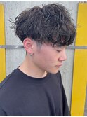 波巻きパーマツイストスパイラルパーママッシュメンズパーマ
