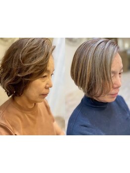 <年中無休★21時迄営業>『カット+カラー\5500～』お得クーポンでリピーター多数◎白髪も綺麗なデザインに！