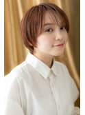 暖色系カラー大人可愛い小顔丸みショートマッシュY上尾10代20代