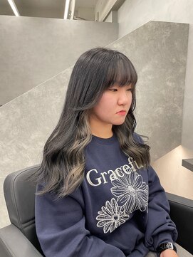 ファイブバイジエクト 堀江(FIVE by The Ect) インナーグレー　インナーカラー　グレーカラー　グレージュ