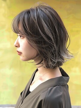 アルトリスト(Altruist Aging×HAIR&SPA) ★ダークアッシュ大人ガーリーボブ着物ミディアムレイヤーカット