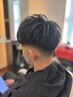 CUTコース+グレーカラー(黒染め)+シェービング+眉カット￥11000