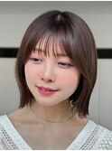 切りっぱなしボブぱつっとボブ外ハネボブシースルーバング表参道