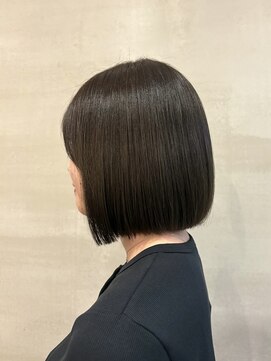 リアス ヘアデザイン(rias) 話題の韓国トレンドタッセルボブ/オリーブグレー/大学生/20代