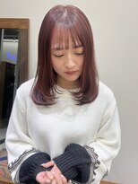 esu西梅田/髪質改善/韓国/ダブルカラー/イルミナカラー/顔周りカット【エス】&nbsp;チェリーピンク/顔まわりレイヤー