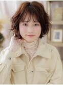 モカブラウン小顔ミディアムハッシュカットTd2戸頭20代30代40代
