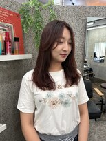 エイル(aell) ピンクブラウン × レイヤーカット