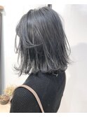 【Marl】ネイビーブラックの無造作セミディ♪