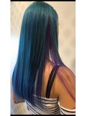 ☆派手髪☆ブルー&パープルカラーバター
