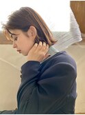 韓国風レイヤー艶ボルドーくびれヘア外苑前/髪質改善/白髪染め