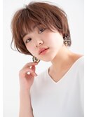 面長さんに最適◎くせ毛風ひし形ショート