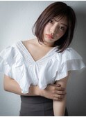 グレージュカラー前下がりクラシカルボブy戸田公園20代30代40代