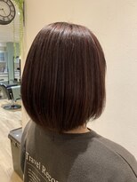 ヘア アンド フェイス トコ(Hair&Face toco)&nbsp;大人ミディアムボブベリーピンクの髪型