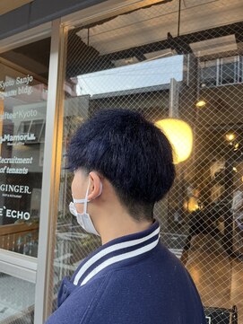 リエコー(RE'ECHO) メンズ/ネイビー/ブルーブラック/くせ毛/刈り上げ/マッシュ