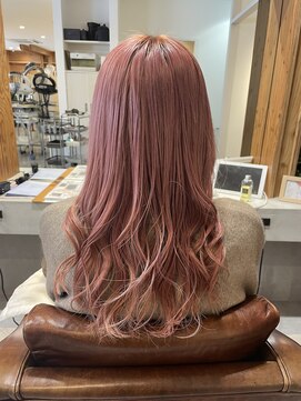 アドラーブル 駅南店(adorable) ケアブリーチで作るピンクオレンジカラー！