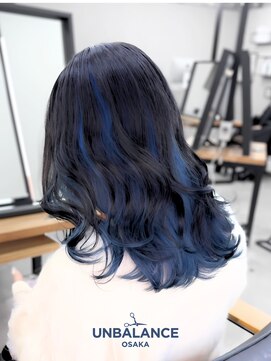 アンバランスオオサカ(UNBALANCE OSAKA) ★インナーカラー/ブルーブラック/ハイトーンカラー【JUNYA】
